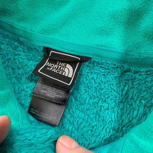 North Face Teal Zip-Up Fleece Women's Small - Picture 4 of 6